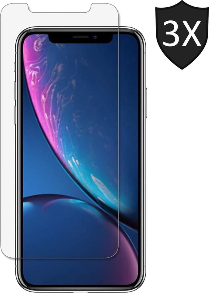 Screenprotector geschikt voor iPhone XR / 11 - 3x GlassGuard Screen Protector