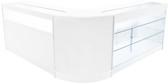 Triton led-winkeltoonbankset - wit - 150x60x90 & 60x60x90 cm - met led