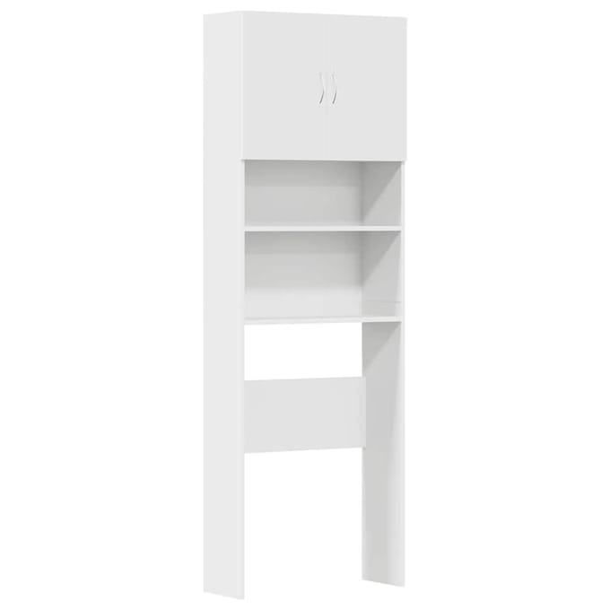 vidaXL - Wasmachinekast - 64x24x190 - cm - bewerkt - hout - wit