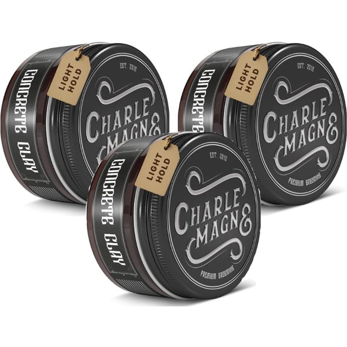 Charlemagne Matte Pomade – Leer – lichte hold – 3-pack