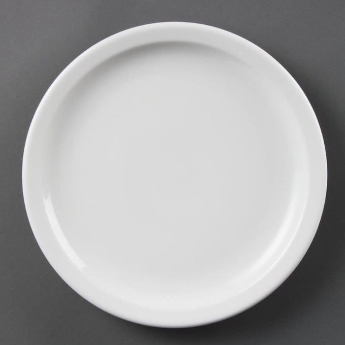 Olympia Whiteware smalle rand borden 230mm (12 stuks)