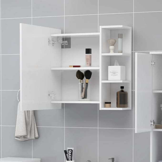 vidaXL - Badkamerspiegelkast - 62,5x20,5x64 - cm - bewerkt - hout - wit