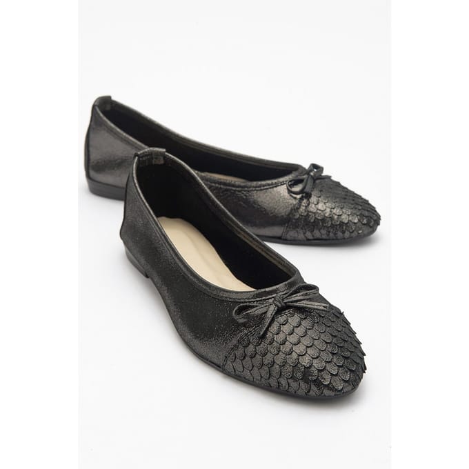 Copos Leren Strik Neus Ballerina