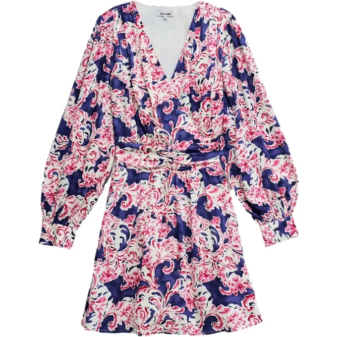 Bloemmotief lange mouwen jurk vrouw Salsa Jeans
