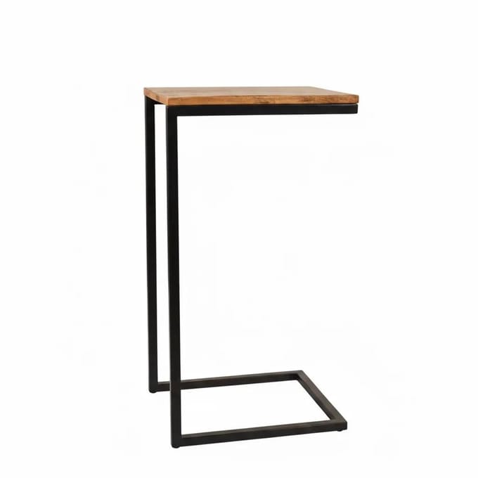 Bijzettafel industrieel Jerry 70cm bruin duurzaam mangohout laptoptafel mango side table