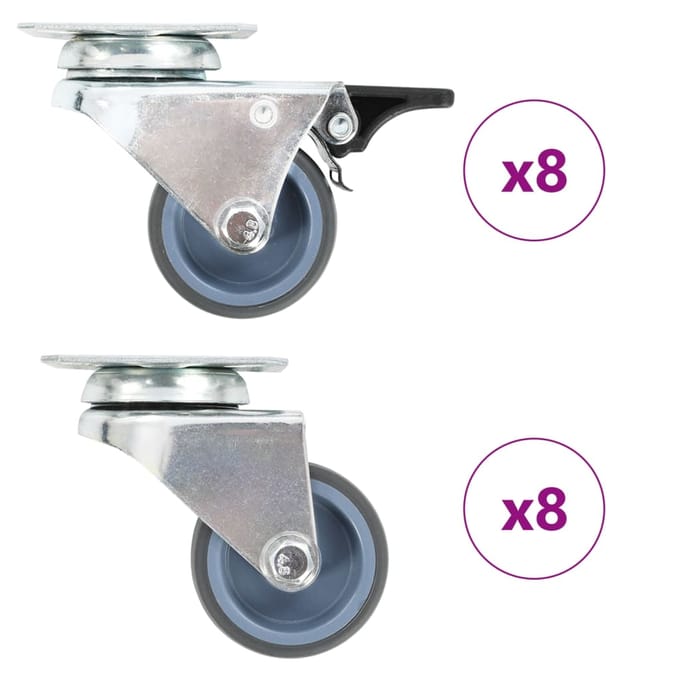 vidaXL - 16 - st - Zwenkwielen - dubbel - 50 - mm