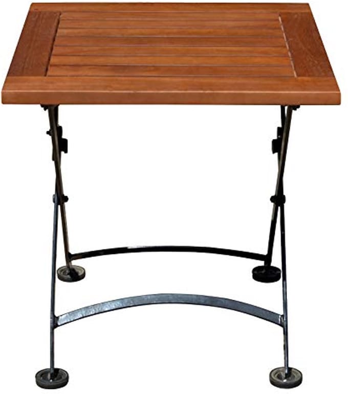 Eucalyptus Tuintafel met Metaal Frame - Houten Klaptafel voor Tuin en Balkon