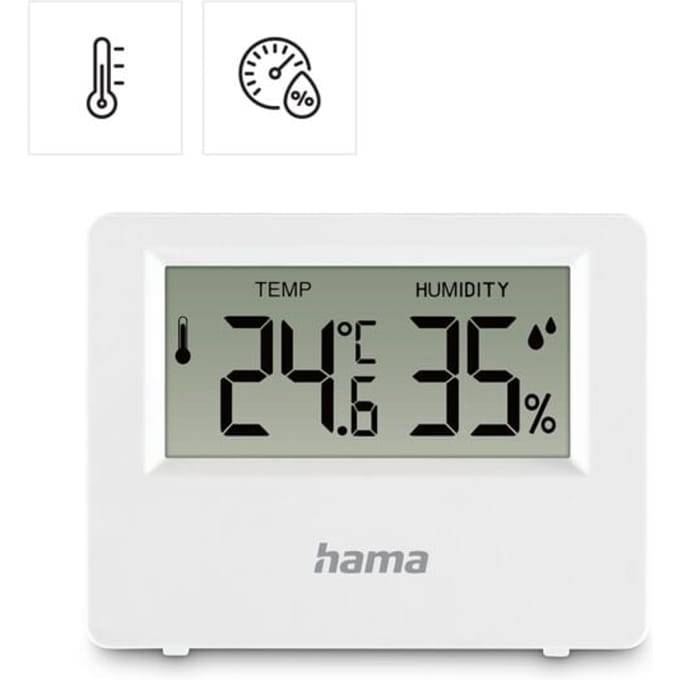 Hama Thermometer und Hygrometer Ebro, digital, für innen oder außen, Weiß 00222222 Thermo- en hygrometer