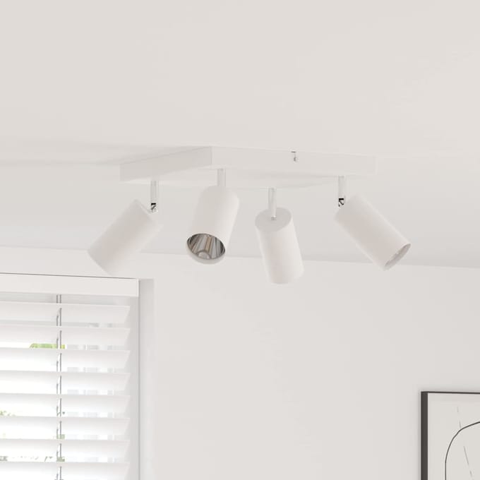 vidaXL Plafondspot met schijnwerpers Wit 26 x 26 x 16 cm Metaal