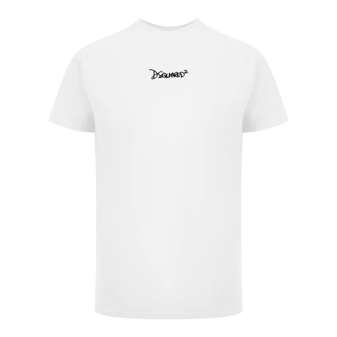 Dsquared2 Klein Handtekening Logo Wit T-shirt