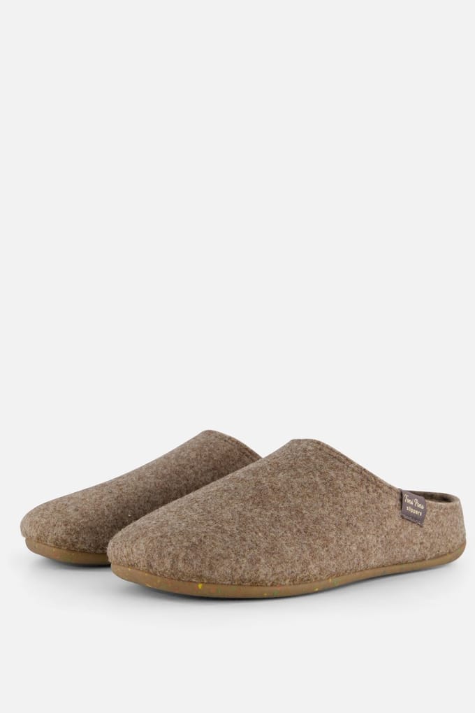 Toni Pons Pantoffels Mona taupe Vilt - Maat 36