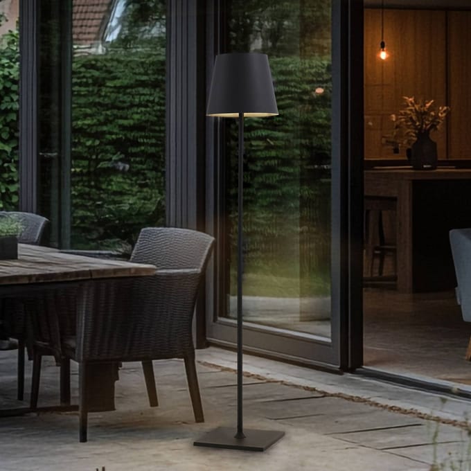 Lucande - Terraslampen - 3lichts - Gegoten aluminium - H: 150 cm - E27 - donkergrijs