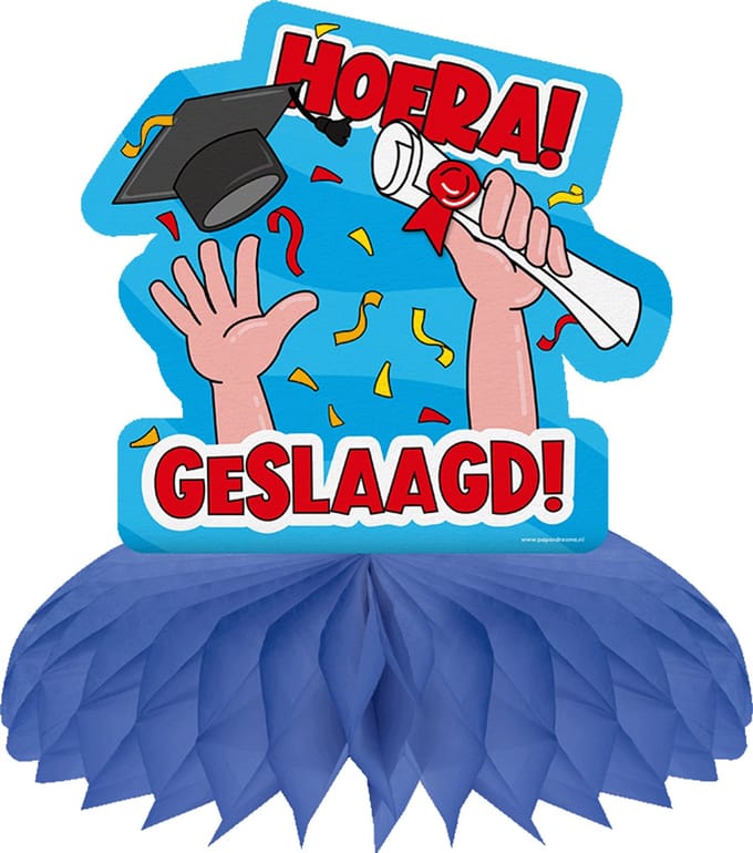 Tafeldecoratie | Feestversiering | Thema: Geslaagd school | Diameter: 16,5cm