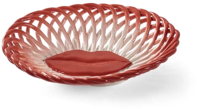 Serax Wouters & Hendrix Les Objets Mouleversants Salvador schaal 27x22cm H7cm rood / wit
