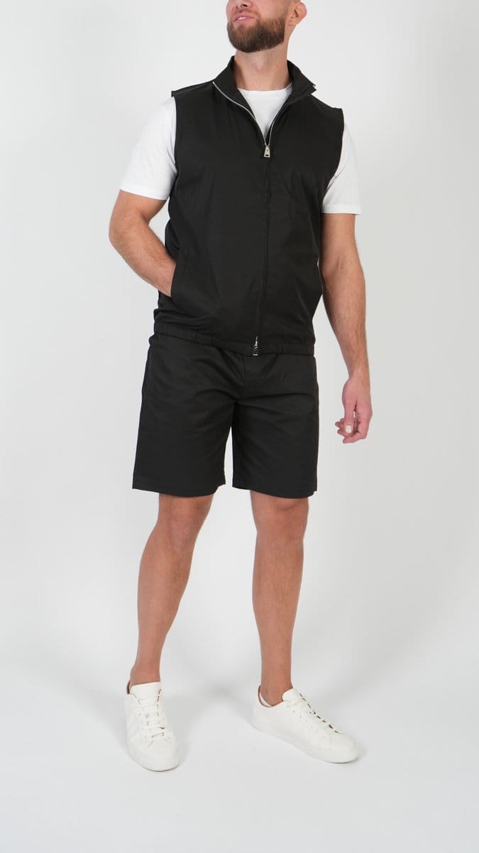 BASKO - ZOMERSET - GILET + SHORT - ZWART - MAAT M