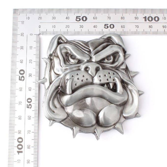 Bulldog riem gesp handgemaakte zelfgemaakte riem accessoires riem diy gray
