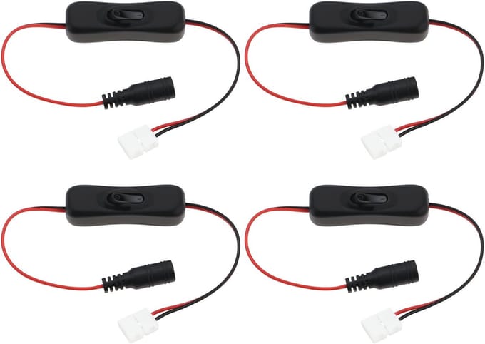 Dailygoods - 4 Stuks Inline Tuimelschakelaars voor Elektronische Toepassingen