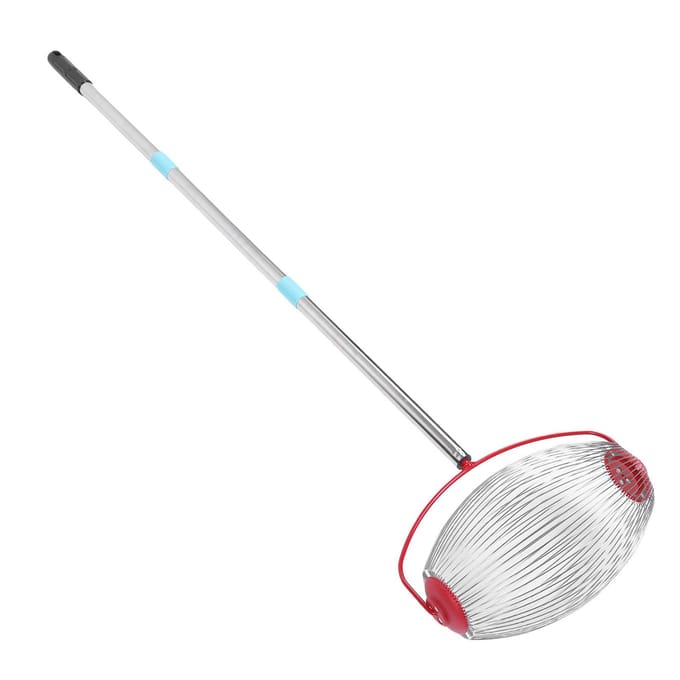 Rollende Notenverzamelaar Roestvrij Staal 44,7 Inch 3 Secties Multifunctionele Eikel Opraaproller voor Pecannoten Walnoten Buiten white