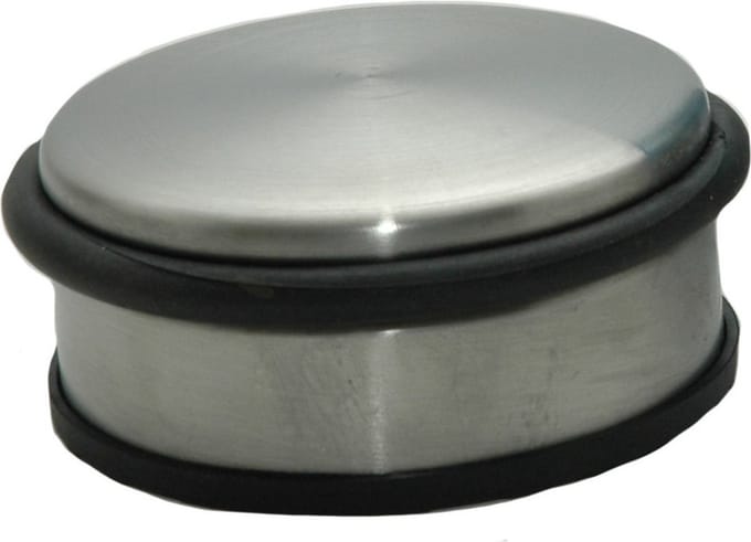 Deurstopper - RVS - rond - 11,5 x 6 cm - deurstop - 1,1 kg - zilverkleurig