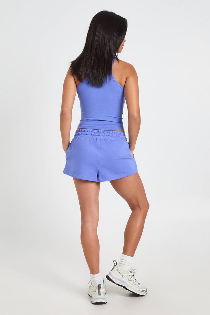 boohoo Dames Petite Racertop En Sweat Short Set | Korenblauw | Maat: Medium