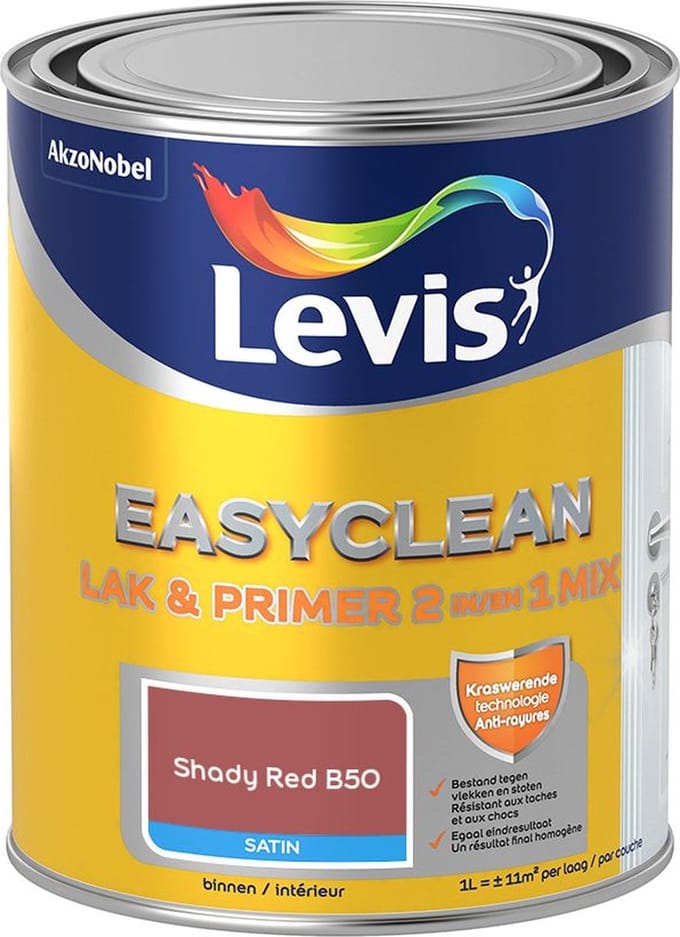 Levis - Easyclean Lak & Primer 2-In-1 Mix - Shady Red B50 - Mengverf - 1 L