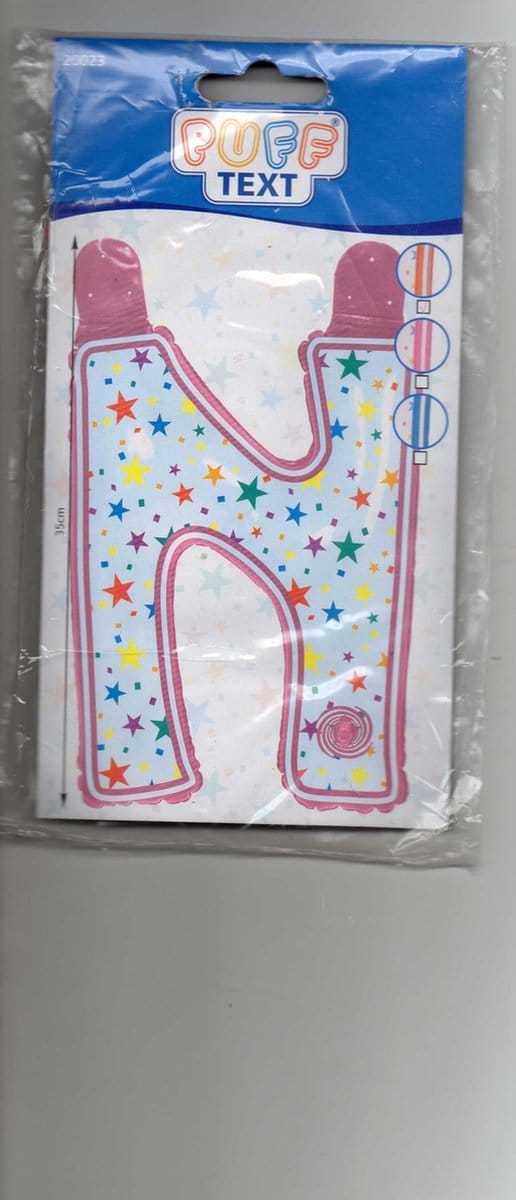 opblaasbare letter N  multi color