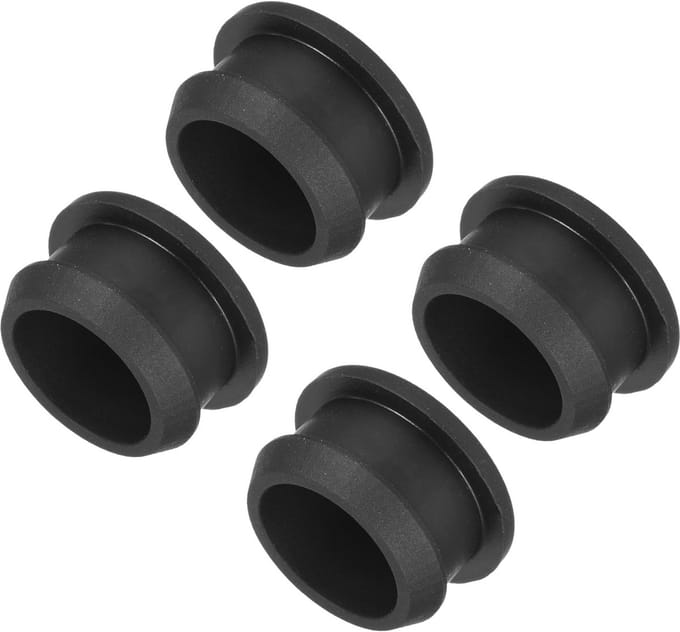 Set van 4 Zwarte Siliconen Rubberen Stopjes voor Waterdichte Afdichting 20mm Diameter