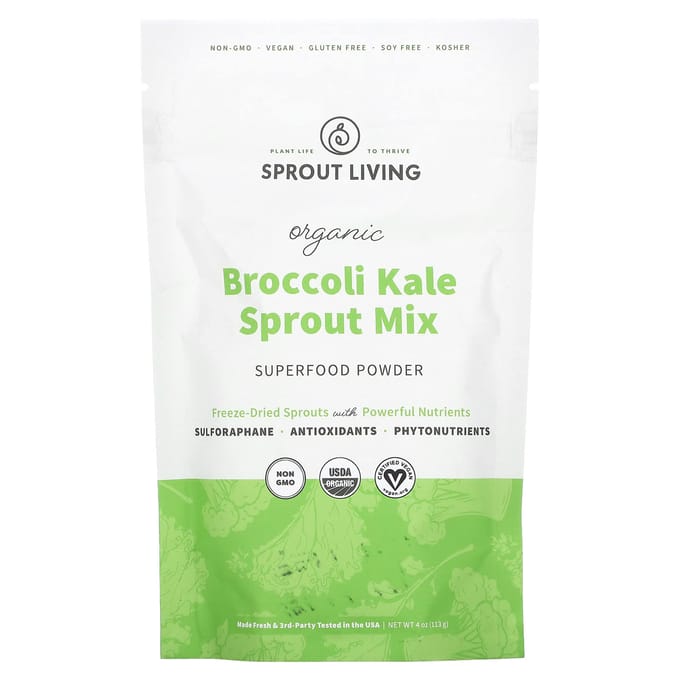 Mélange Bio de Pousses de Brocoli et de Chou Frisé, 4 oz (113g)
