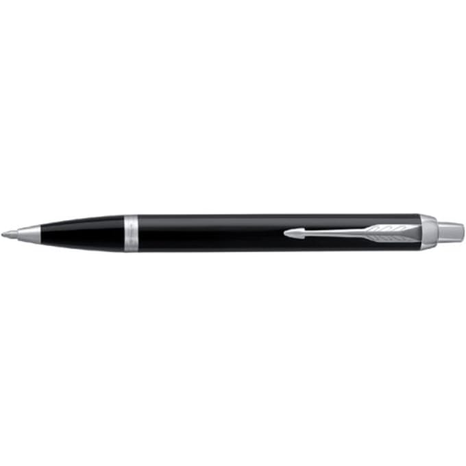 Parker IM balpen | Zwart lak met chromen afwerking | medium punt blauwe inkt