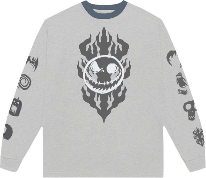 Disney The Nightmare Before Christmas - Flaming Jack Longsleeve shirt - S - Grijs