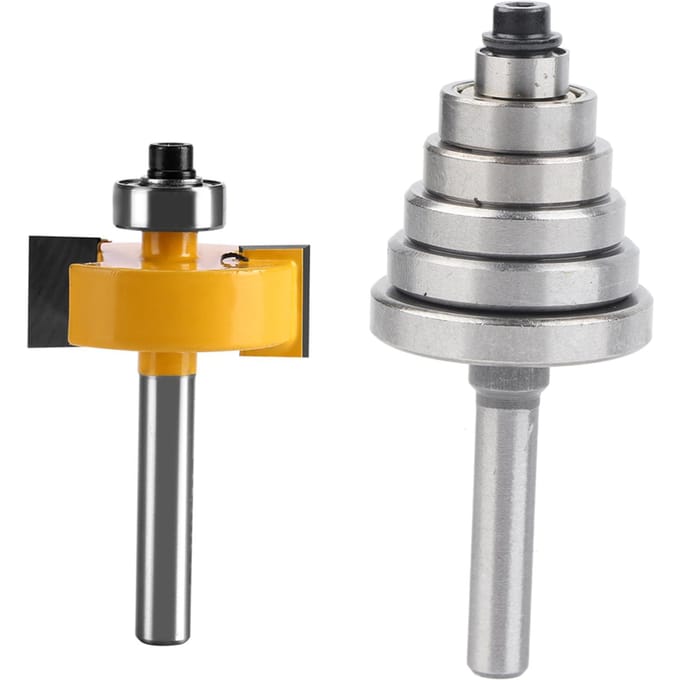 1/2 H - 1/4  Schacht Sponning Freesbit met 7 Lagers Set voor Massief Hout Spaanplaat Multiplex