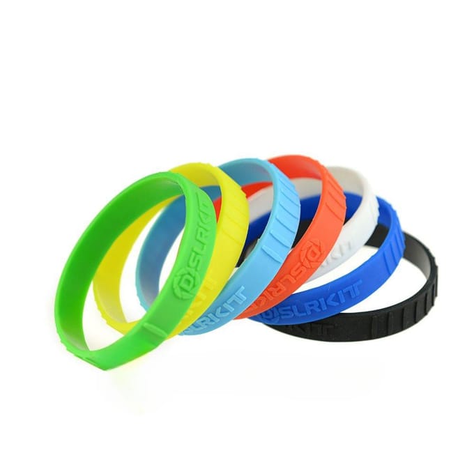 7 stuks Gemengde Kleur Siliconen Rubber Armband Polsbanden SET voor Camera Lens blue