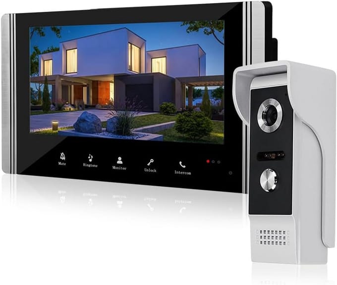 Video Intercom Systeem - Deur Intercom - Veiligheid Thuis - 7 Inch Scherm - 1 Kilogram - Zwart