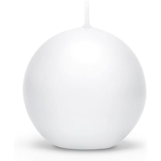 Witte Bol Kaars voor Tafeldecoratie - Communie, Doop, Bruiloft - 6cm