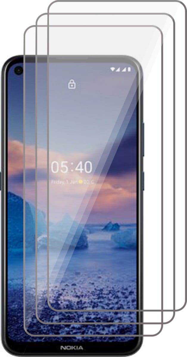 Screenprotector geschikt voor Nokia 5.4 - Beschermglas Screen Protector Glas - 3 stuks
