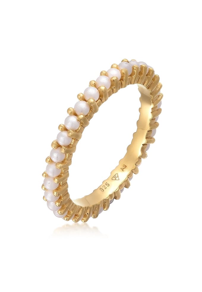 Elli - Ring - Dames Band Memoire Glazen Kralen in 925 Sterling Zilver - Dames