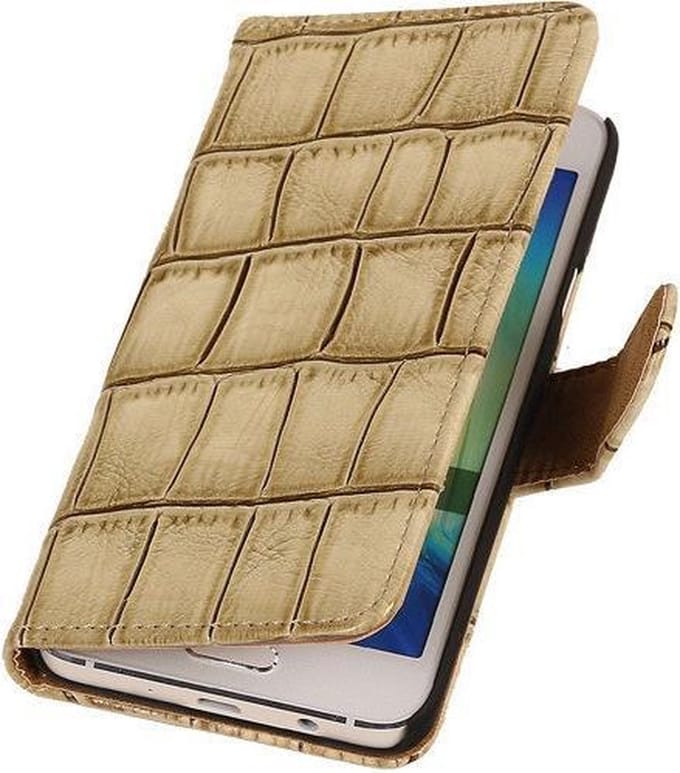 Beige Croco Samsung Galaxy Core Book/Wallet Case/Cover