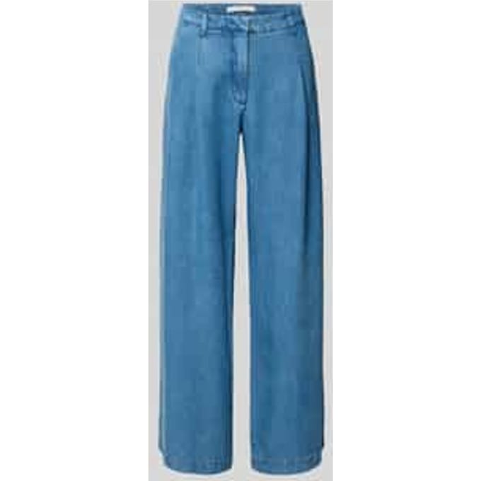 Wide leg jeans van lyocell met steekzakken