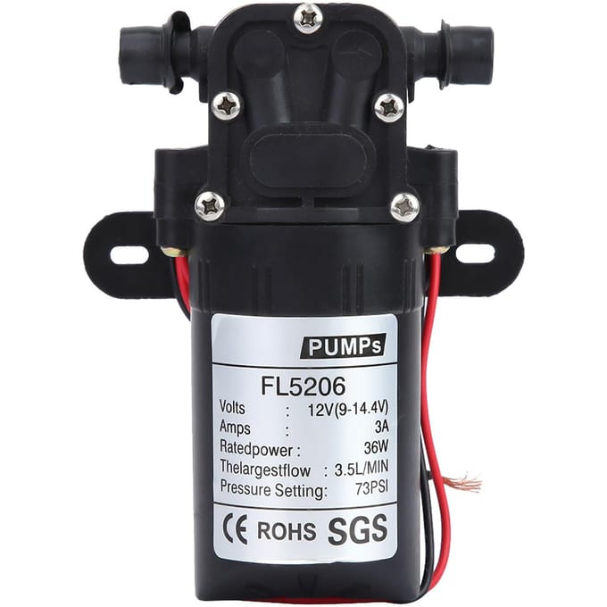 Pompe à eau à membrane électrique agricole à double tube droit 36 W, accessoire DC12 V