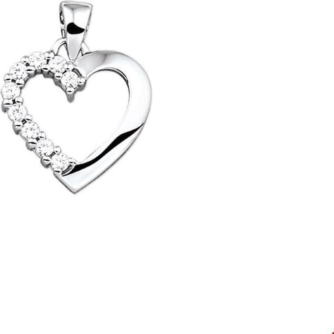 hanger hart zirkonia zilver gerhodineerd