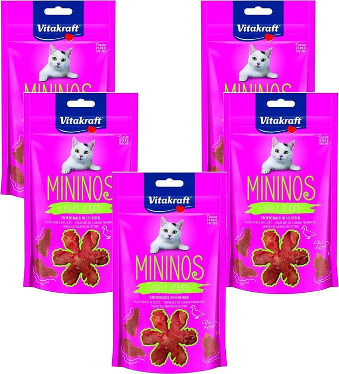 Vitakraft Mininos Jolly Jerky - Kattensnack - Eend - 5 x 40 g