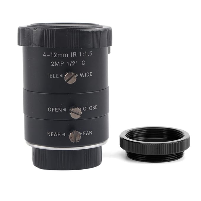 Handmatige Apertuur C-Mount CCTV Beveiligingscamera Zoomlens 1080P 4-12mm black