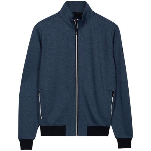 Baileys Vest Sweat Texture Zip Yarn Dyed Jacquard Interlock Navy / male