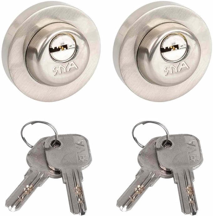 Deurklink systeem - Deur hendel - Deur afsluiten - Cilinder configuratie - Diameter 51mm - Nikkel satijn