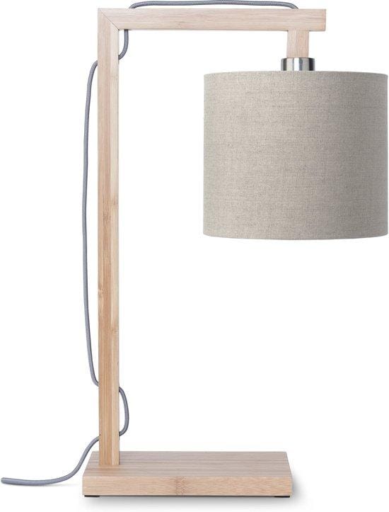 Table lamp Himalaya bamboo h.47cm/shade 18x15cm eco linen, dark