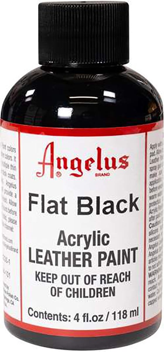 Angelus Leather Acrylic Paint - textielverf voor leren stoffen - acrylbasis - Matte afwerking - Black - 118ml