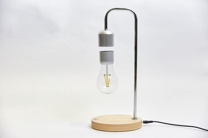 DesignNest Levitating Lamp Draadloos Opladen - Tafellamp - Hout