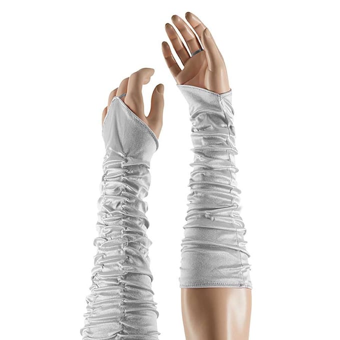 Apollo - Satijnen handschoenen princess wit one size