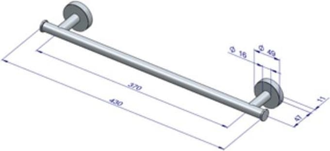 Plieger handdoekbeugel magnetisch 430mm brushed