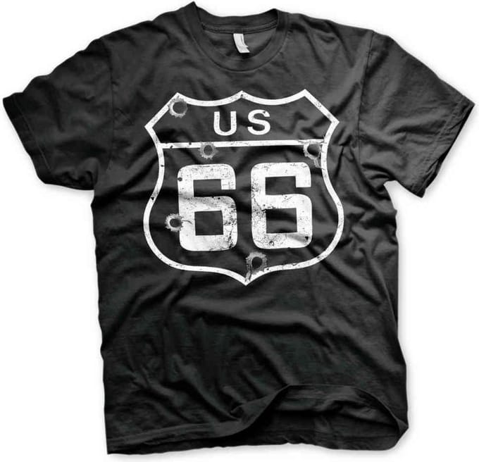 Route 66 Heren Tshirt -S- Bullets Zwart